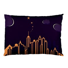 Skyscraper Town Urban Towers Pillow Case by Wegoenart