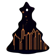 Skyscraper Town Urban Towers Christmas Tree Ornament (two Sides) by Wegoenart