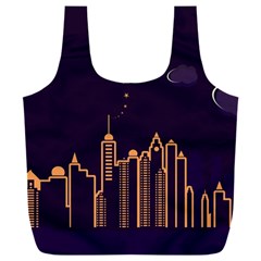 Skyscraper Town Urban Towers Full Print Recycle Bag (xxl)