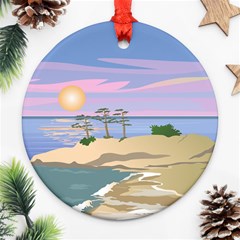 Vacation Island Sunset Sunrise Ornament (Round)