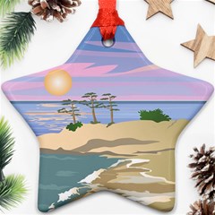 Vacation Island Sunset Sunrise Ornament (Star)