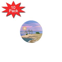 Vacation Island Sunset Sunrise 1  Mini Magnet (10 Pack)  by Wegoenart