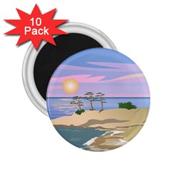 Vacation Island Sunset Sunrise 2 25  Magnets (10 Pack)  by Wegoenart