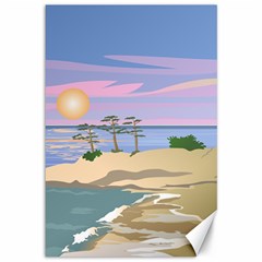 Vacation Island Sunset Sunrise Canvas 12  X 18  by Wegoenart