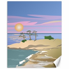 Vacation Island Sunset Sunrise Canvas 16  x 20 