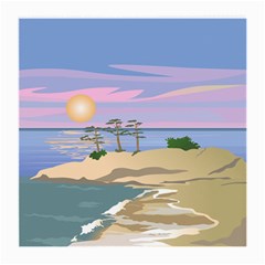 Vacation Island Sunset Sunrise Medium Glasses Cloth (2 Sides)