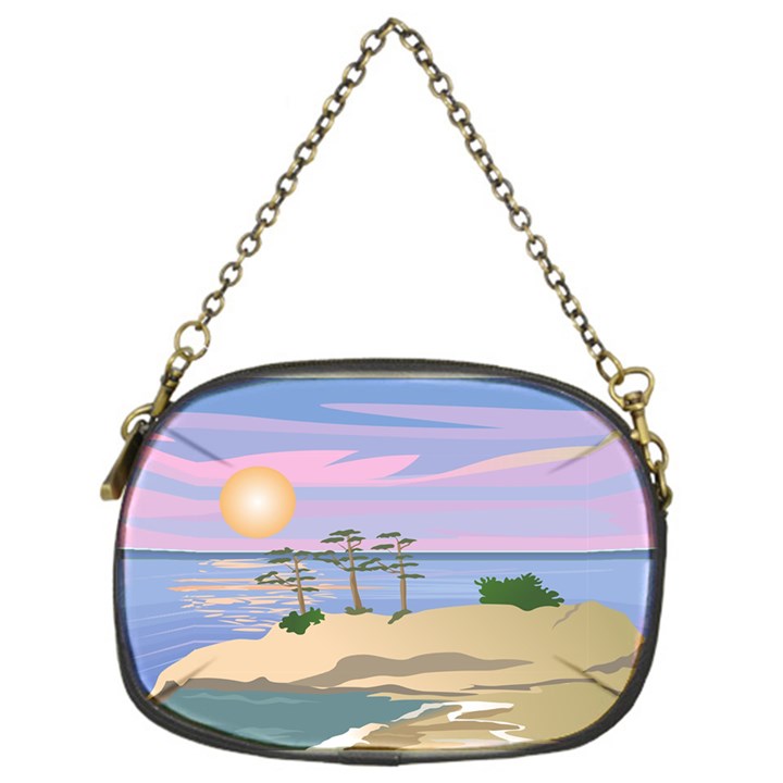 Vacation Island Sunset Sunrise Chain Purse (One Side)