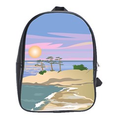 Vacation Island Sunset Sunrise School Bag (Large)