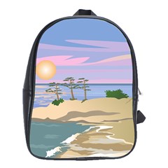 Vacation Island Sunset Sunrise School Bag (XL)