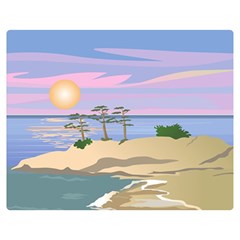 Vacation Island Sunset Sunrise Double Sided Flano Blanket (medium)  by Wegoenart