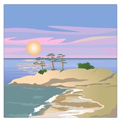 Vacation Island Sunset Sunrise Large Satin Scarf (Square)