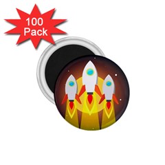 Rocket Take Off Missiles Cosmos 1 75  Magnets (100 Pack)  by Wegoenart