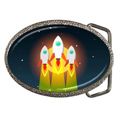 Rocket Take Off Missiles Cosmos Belt Buckles