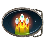 Rocket Take Off Missiles Cosmos Belt Buckles Front