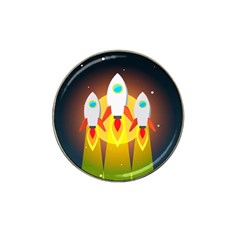 Rocket Take Off Missiles Cosmos Hat Clip Ball Marker (4 Pack) by Wegoenart