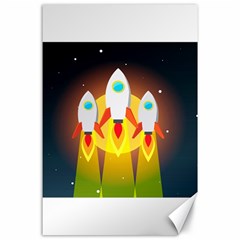 Rocket Take Off Missiles Cosmos Canvas 24  X 36  by Wegoenart