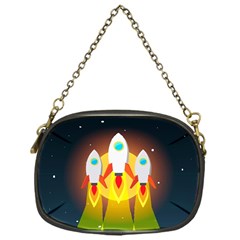 Rocket Take Off Missiles Cosmos Chain Purse (one Side)