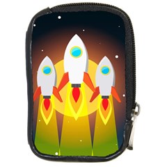 Rocket Take Off Missiles Cosmos Compact Camera Leather Case by Wegoenart