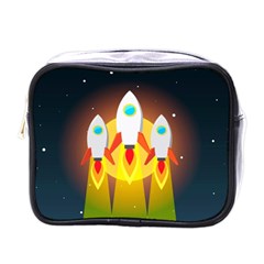 Rocket Take Off Missiles Cosmos Mini Toiletries Bag (one Side) by Wegoenart