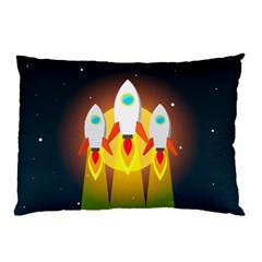 Rocket Take Off Missiles Cosmos Pillow Case (two Sides) by Wegoenart