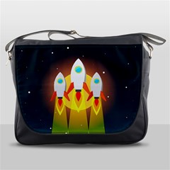 Rocket Take Off Missiles Cosmos Messenger Bag by Wegoenart