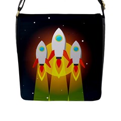 Rocket Take Off Missiles Cosmos Flap Closure Messenger Bag (l) by Wegoenart