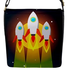 Rocket Take Off Missiles Cosmos Flap Closure Messenger Bag (s) by Wegoenart