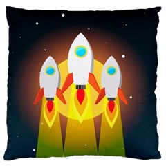 Rocket Take Off Missiles Cosmos Standard Flano Cushion Case (two Sides) by Wegoenart