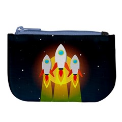 Rocket Take Off Missiles Cosmos Large Coin Purse by Wegoenart