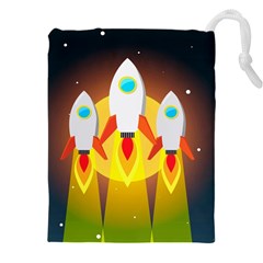 Rocket Take Off Missiles Cosmos Drawstring Pouch (5xl) by Wegoenart