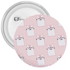 Pattern Pink Cute Sweet Fur Cats 3  Buttons by Wegoenart