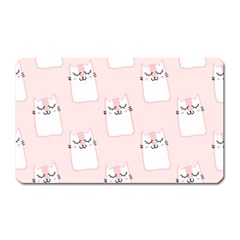 Pattern Pink Cute Sweet Fur Cats Magnet (rectangular) by Wegoenart