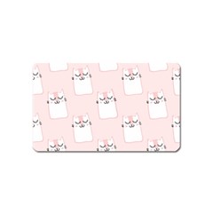 Pattern Pink Cute Sweet Fur Cats Magnet (name Card) by Wegoenart