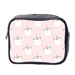 Pattern Pink Cute Sweet Fur Cats Mini Toiletries Bag (two Sides) by Wegoenart