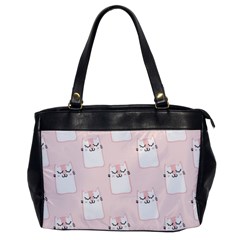 Pattern Pink Cute Sweet Fur Cats Oversize Office Handbag by Wegoenart