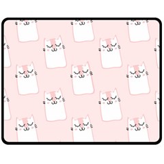 Pattern Pink Cute Sweet Fur Cats Fleece Blanket (medium)  by Wegoenart