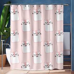 Pattern Pink Cute Sweet Fur Cats Shower Curtain 60  X 72  (medium)  by Wegoenart