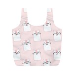 Pattern Pink Cute Sweet Fur Cats Full Print Recycle Bag (M) Front