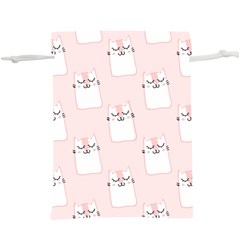 Pattern Pink Cute Sweet Fur Cats  Lightweight Drawstring Pouch (xl) by Wegoenart