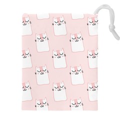 Pattern Pink Cute Sweet Fur Cats Drawstring Pouch (5xl)