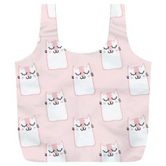 Pattern Pink Cute Sweet Fur Cats Full Print Recycle Bag (xxl)