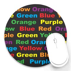 Red Yellow Blue Green Purple Round Mousepads by Wegoenart