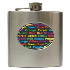 Red Yellow Blue Green Purple Hip Flask (6 Oz) by Wegoenart