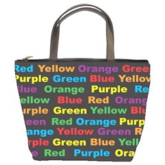 Red Yellow Blue Green Purple Bucket Bag by Wegoenart