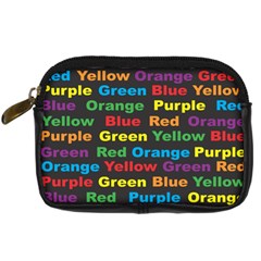 Red Yellow Blue Green Purple Digital Camera Leather Case by Wegoenart