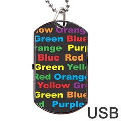 Red Yellow Blue Green Purple Dog Tag Usb Flash (two Sides) by Wegoenart