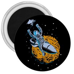 Astronaut Planet Space Science 3  Magnets by Wegoenart