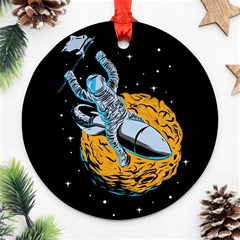 Astronaut Planet Space Science Ornament (round) by Wegoenart