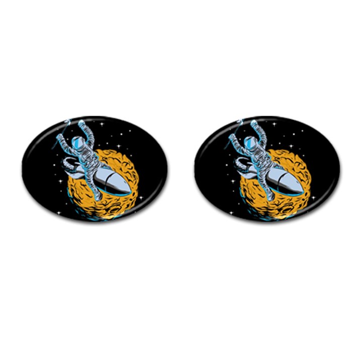 Astronaut Planet Space Science Cufflinks (Oval)