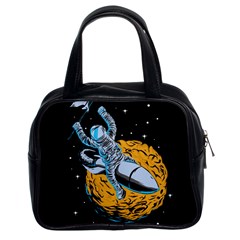 Astronaut Planet Space Science Classic Handbag (two Sides) by Wegoenart